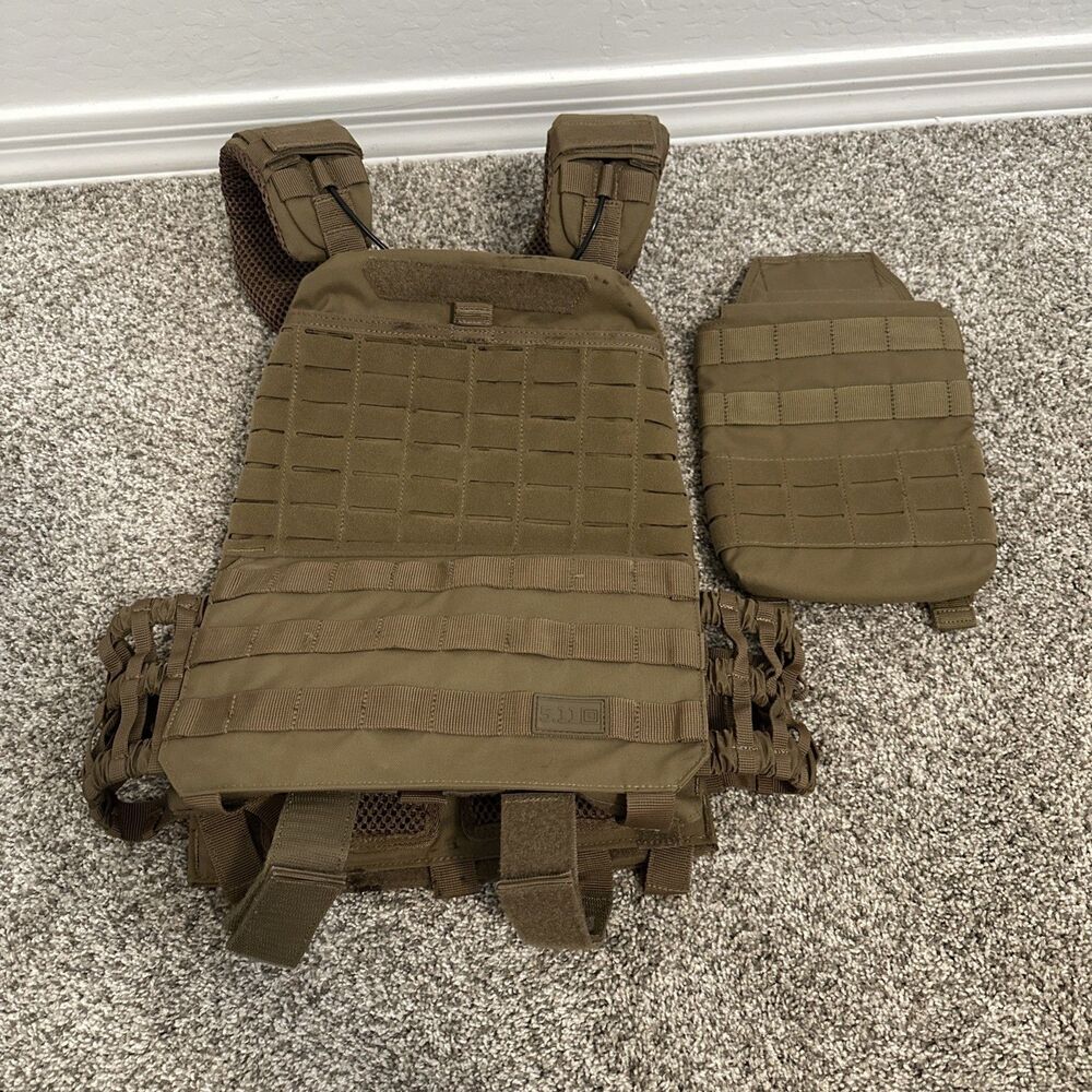 5.11 Tactical Tactec Plate Carrier Vest Brown w/ Side Panel Vest Only